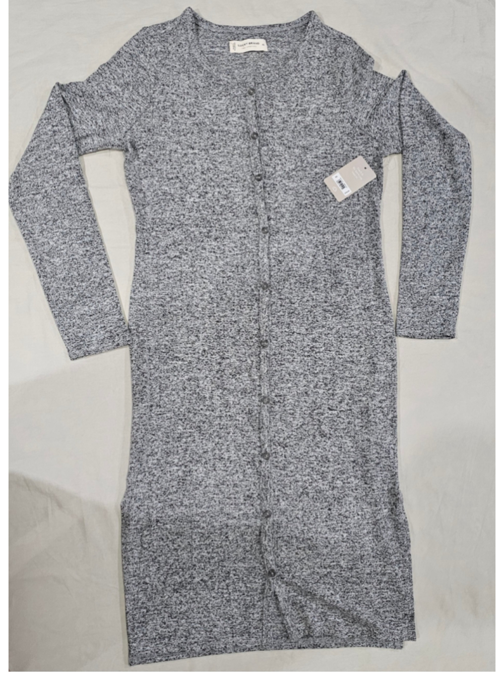 Women's Lucky Brand Grey White Sweater Dress Size XS